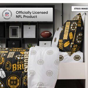 FOCO NHL Boston Bruins Team Logo Bed Bag Comforter Sheets Pillow Cases Full Twin